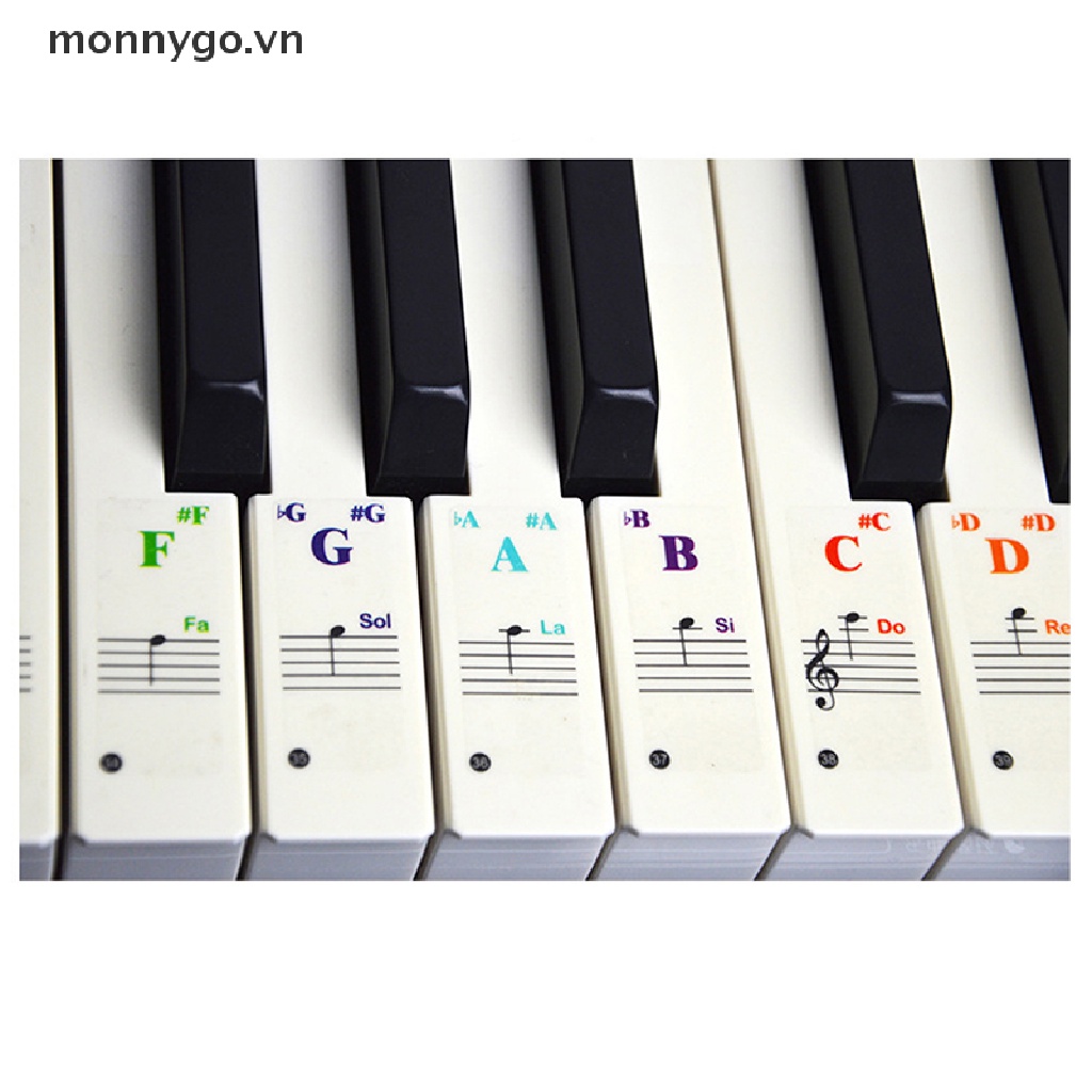 Miếng Dán Phím Đàn Piano Trong Suốt Nhiều Màu Sắc Cho Bé VN