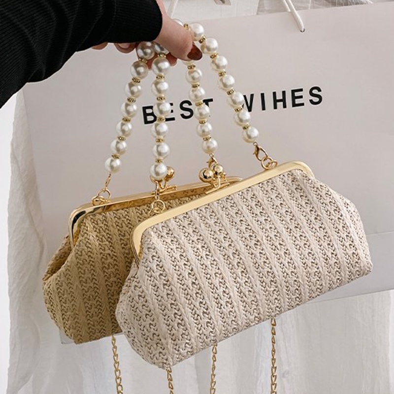 Túi cói Vai Kiểu Ví Tiền Bằng Rơm Thời Trang Sành Điệu Cho Nữ