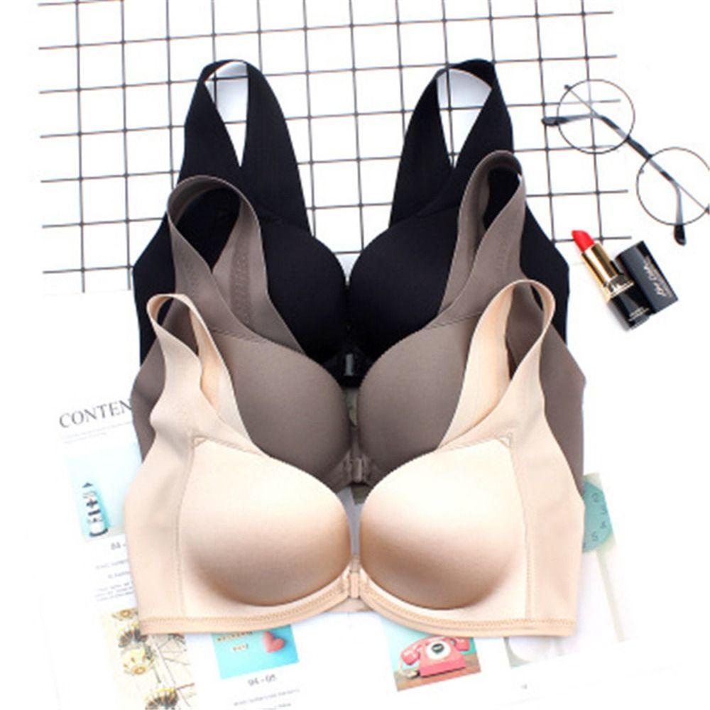 Áo Lót Nâng Ngực WMES15H Không Đường May Cài Khóa Trước Màu Trơn Thời Trang Cho Nữ