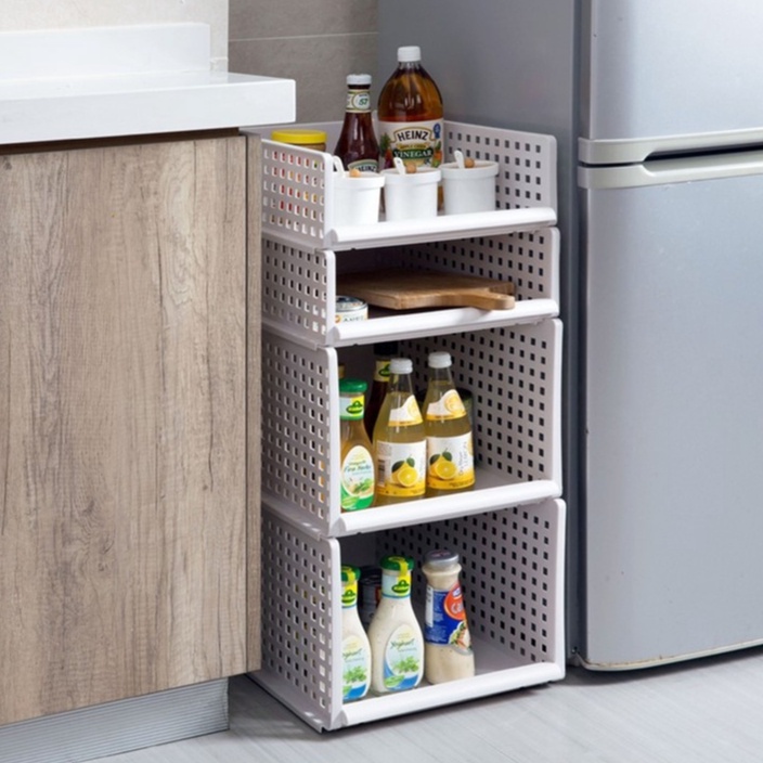 Kệ Chia Ngăn Tủ Quần Áo, Khay Đựng Đồ Gấp Gọn, Kệ ghép nhiều tầng Vega365.vn