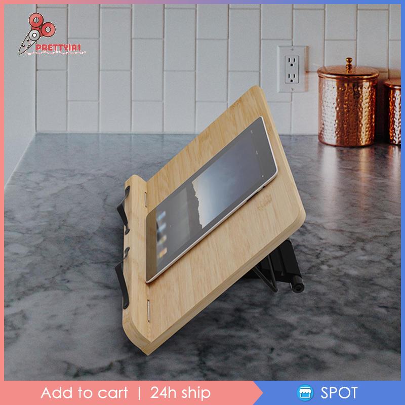 [Prettyia1] Giá Đỡ Sách Bằng Tre Với Các Góc Có Thể Điều Chỉnh