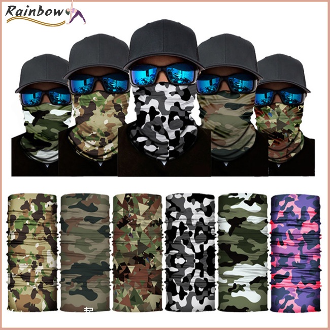 Khẩu Trang Che Phủ Cổ Chống Nắng Đa Năng Gọn Nhẹ Thoáng Khí In Họa Tiết Rằn Ri