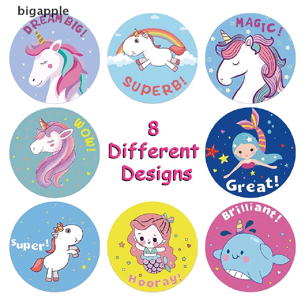 Cuộn 500 Miếng Dán Hình Động Vật Dễ Thương Kích Thước 1 inch Dùng Để Trang Trí Hộp Trẻ Em