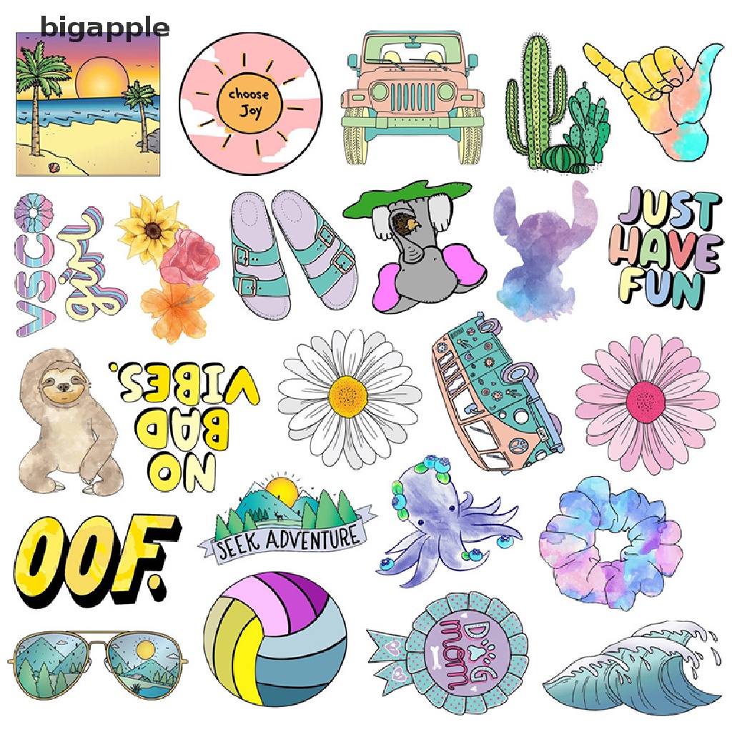 Set 50 Sticker Vsco Dán Trang Trí Điện Thoại Chống Thấm Nước