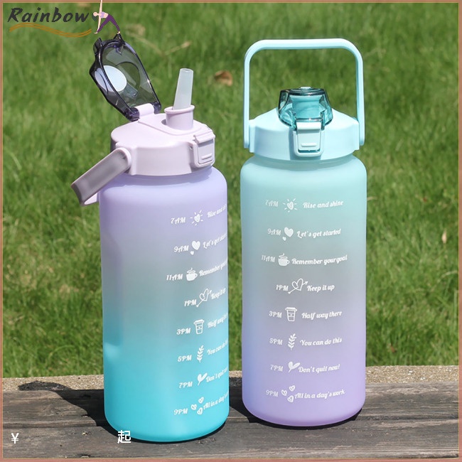 Bình Đựng Nước Dung Tích 2l Có Nắp Đậy Và Ống Hút Màu Gradient