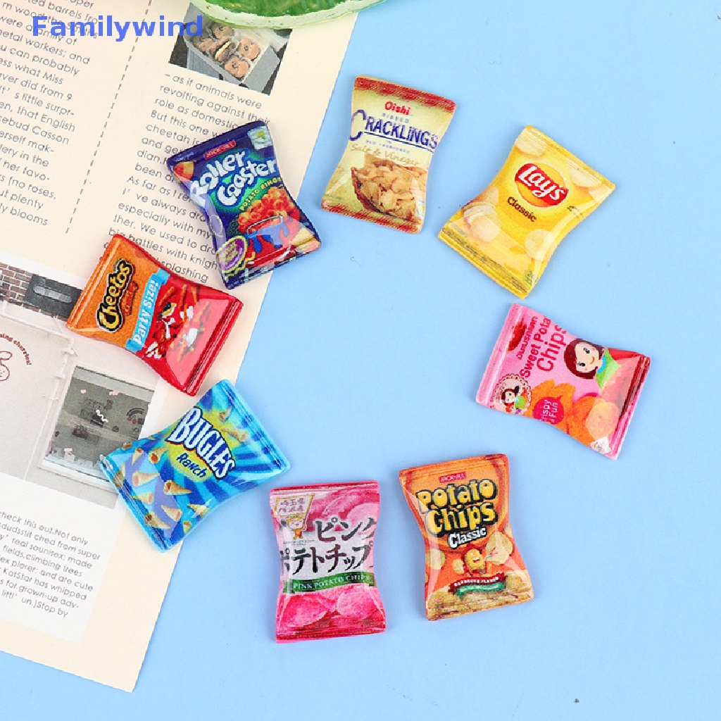 Set 10 Mô Hình Đồ Ăn Vặt / Khoai Tây Chiên / Kẹo Bằng Nhựa Resin Cho Nhà Búp Bê