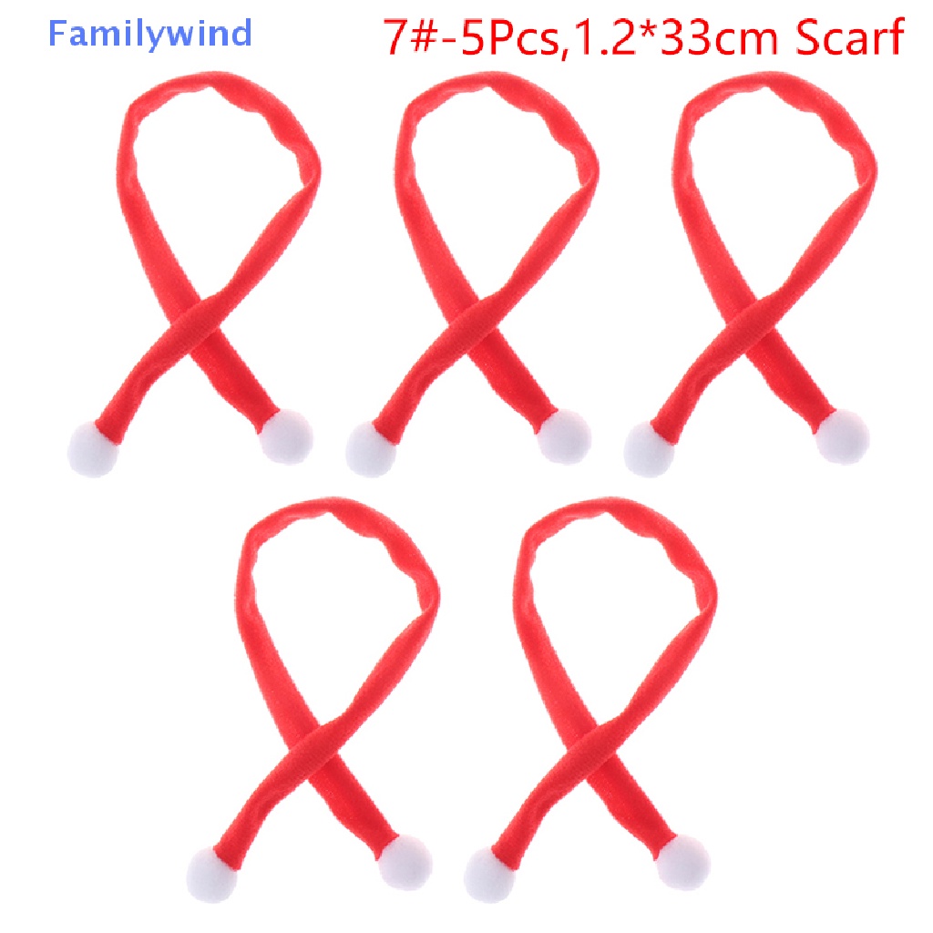 1 Set Mũ + Khăn Choàng + Vỏ Bọc Chai Rượu Mini Trang Trí Giáng Sinh Cho Nhà Búp Bê