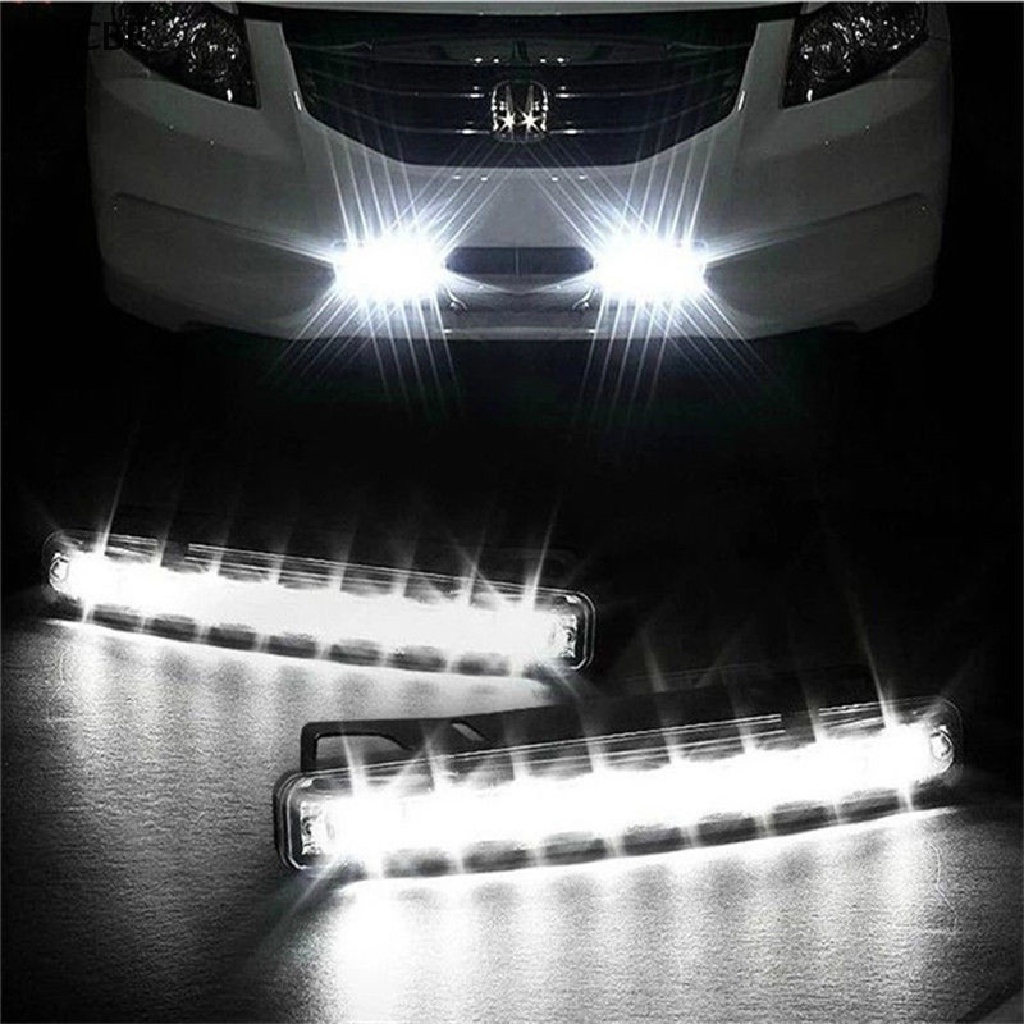 Đèn 8 LED DRL Ánh Sáng Trắng Chuyên Dụng Cho Xe Hơi