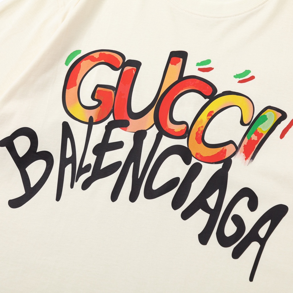 Áo Thun Sweater In Logo Graffiti 23ss Thiết Kế Thương Hiệu BLCG X GG Phong Cách Đường Phố Sang Trọng Cho Nam Và Nữ