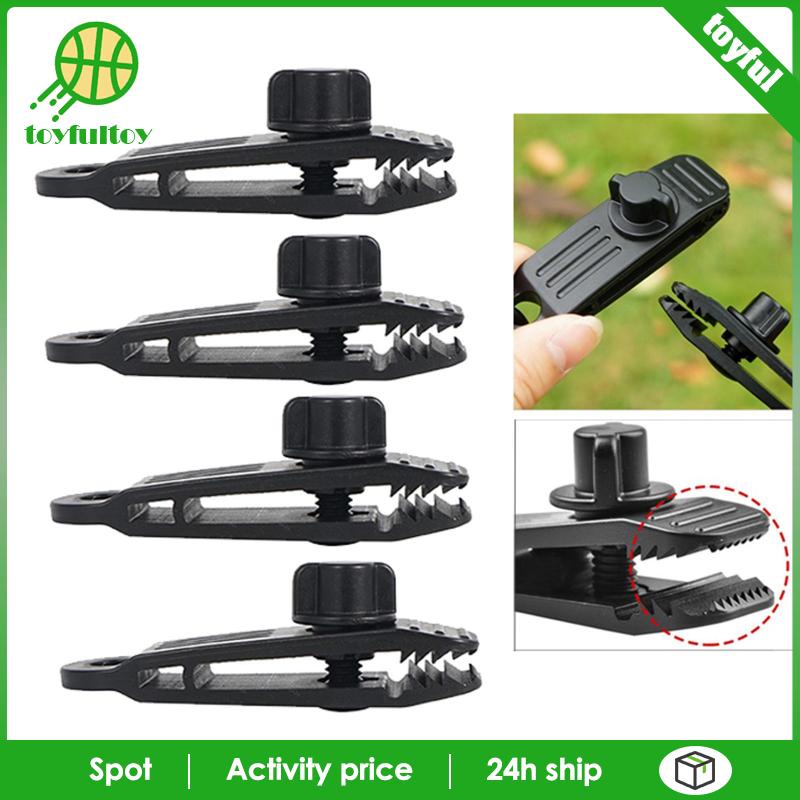 Set 4 Kẹp Lều Cắm Trại Bằng Nylon Kèm Ốc Vít Cố Định Ngón Tay