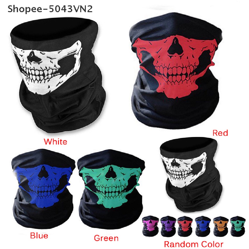 Khăn Ống Trùm Mặt Nạ Đầu Lâu Đi Xe Máy Trượt Tuyết