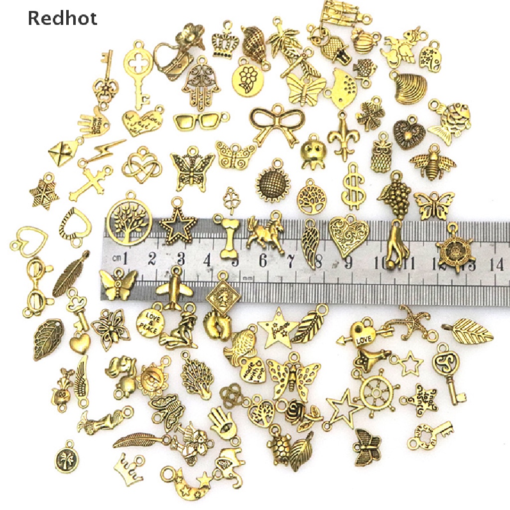 Bộ 50 Mặt Vòng cổ Bằng Kim Loại Hỗn Hợp Làm Trang Sức Thủ Công DIY