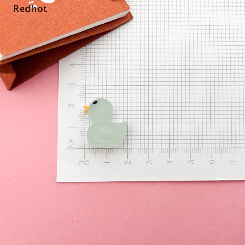 &lt; Redhot &gt; Bộ 5 Vịt Đồ Chơi Phát Sáng Trong Bóng Tối Trang Trí Bằng Nhựa Resin Dễ Thương