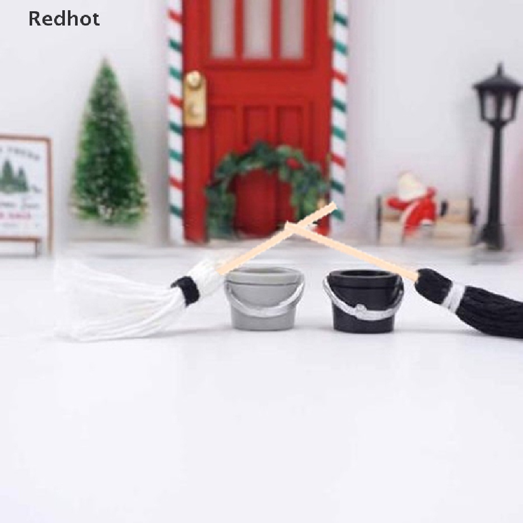 1 Bộ Xô Và Cây Lau Nhà Mini Tỉ Lệ 1: 12 Trang Trí Nhà Búp Bê