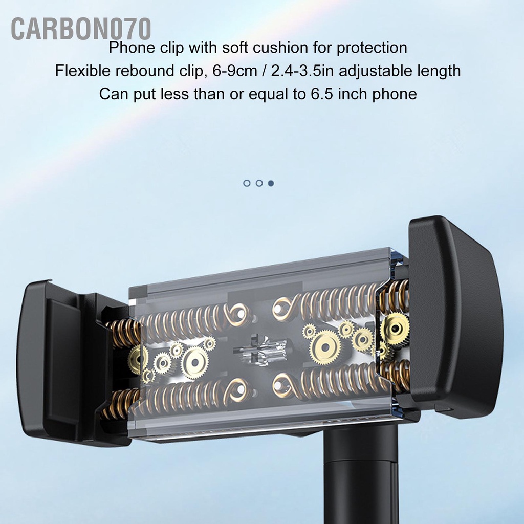 Carbon070 Giá Đỡ Điện Thoại Có Thể Điều Chỉnh Chiều Cao Xoay 360 Độ Đệm Mềm Kẹp Kim Loại Để Bàn Cho Thiết Bị 6.5 Inch