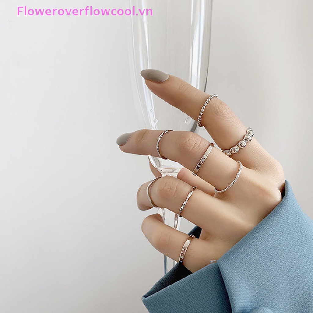 Set Nhẫn Thiết Kế Dạng Xoắn Phong Cách Punk Thời Trang Cho Nữ