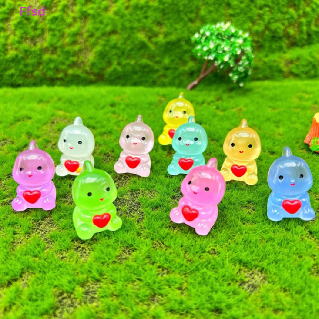 {Ffsd} Set 5 Tượng Nhỏ Phát Sáng Trong Bóng Tối Trang Trí Phong Cảnh Bằng Nhựa Resin Craf * Bán Chạy