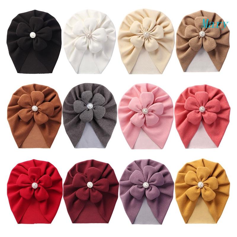 Mũ Beanie Đính Hạt Ngọc Trai Thắt Nơ Hoa Hợp Thời Trang Dành Cho Bé Gái