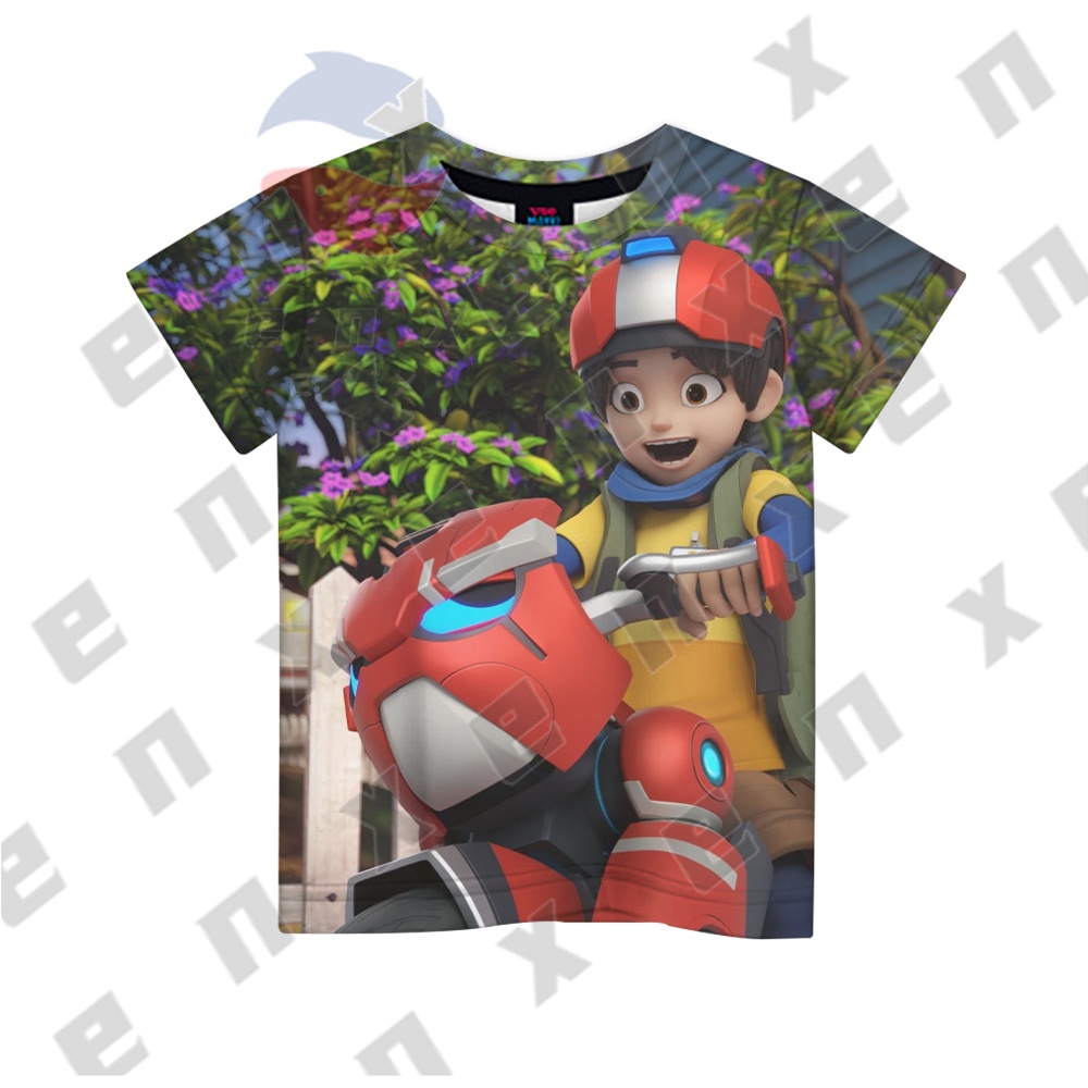 Áo Thun Tay Ngắn In Hình Mechamato Thời Trang Cho Bé