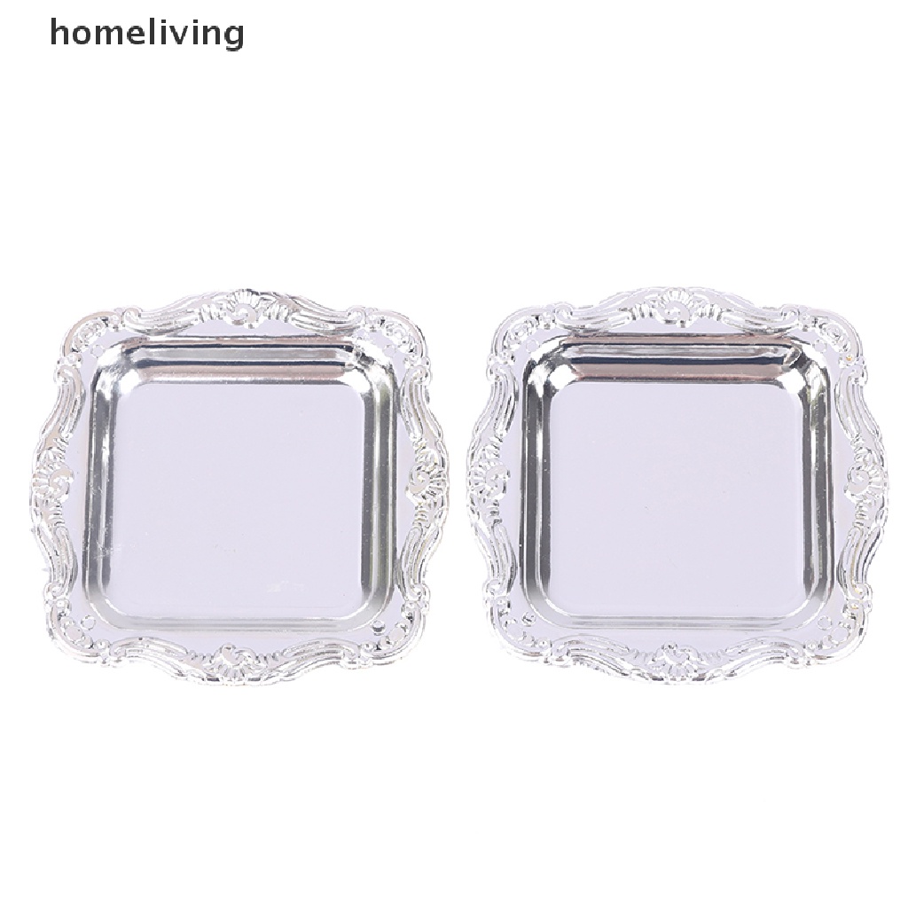 Bộ 2 Khay Trà Mini Bằng Nhựa Dùng Trang Trí Nhà Búp Bê