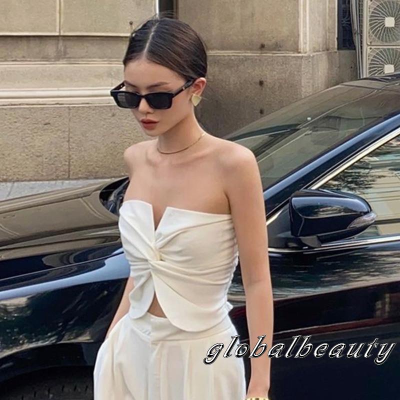 Áo Ống Màu Trơn Cổ Chữ V Hở Lưng Gợi Cảm Cho Nữ