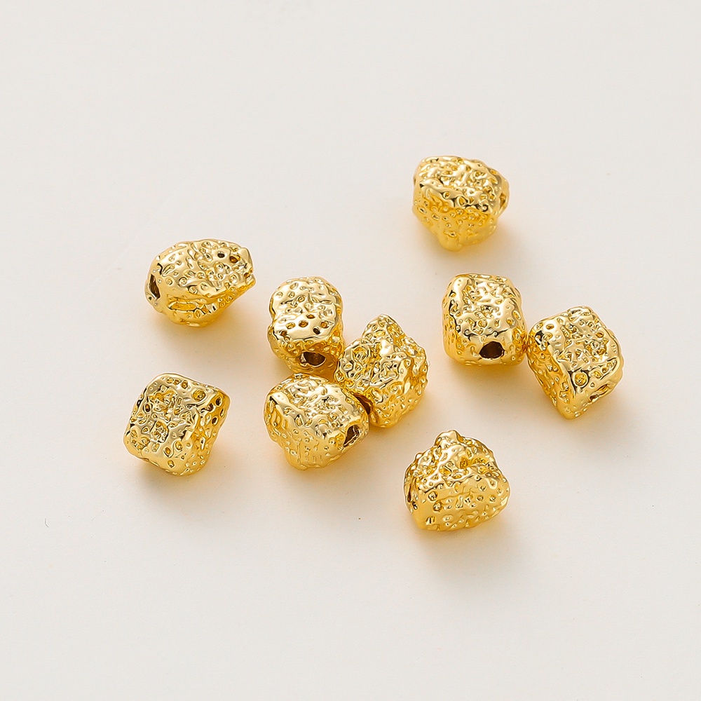 Bộ 10 Hạt Xỏ Lỗ Mạ Vàng 18K kunkka Kích Thước 5 * 5 * 7mm Không Gây Dị Ứng Dùng Làm Vòng Tay / Dây Chuyền