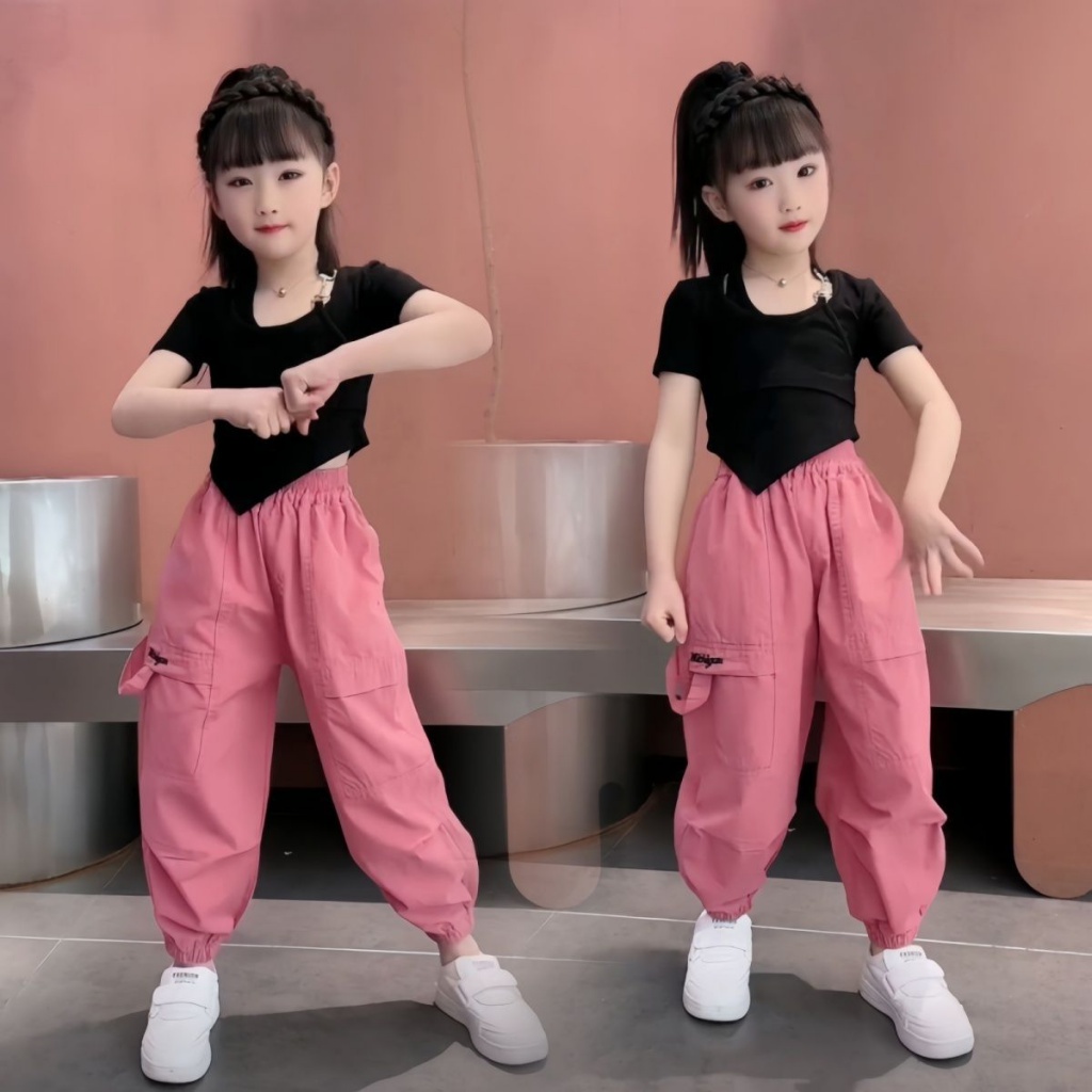 Bộ Áo Thun + Quần Dài Thể Thao Phong Cách Thời Trang Mùa Hè Mới Dành Cho Bé Gái 3-5 - 8-10 - 12-13 Tuổi/049