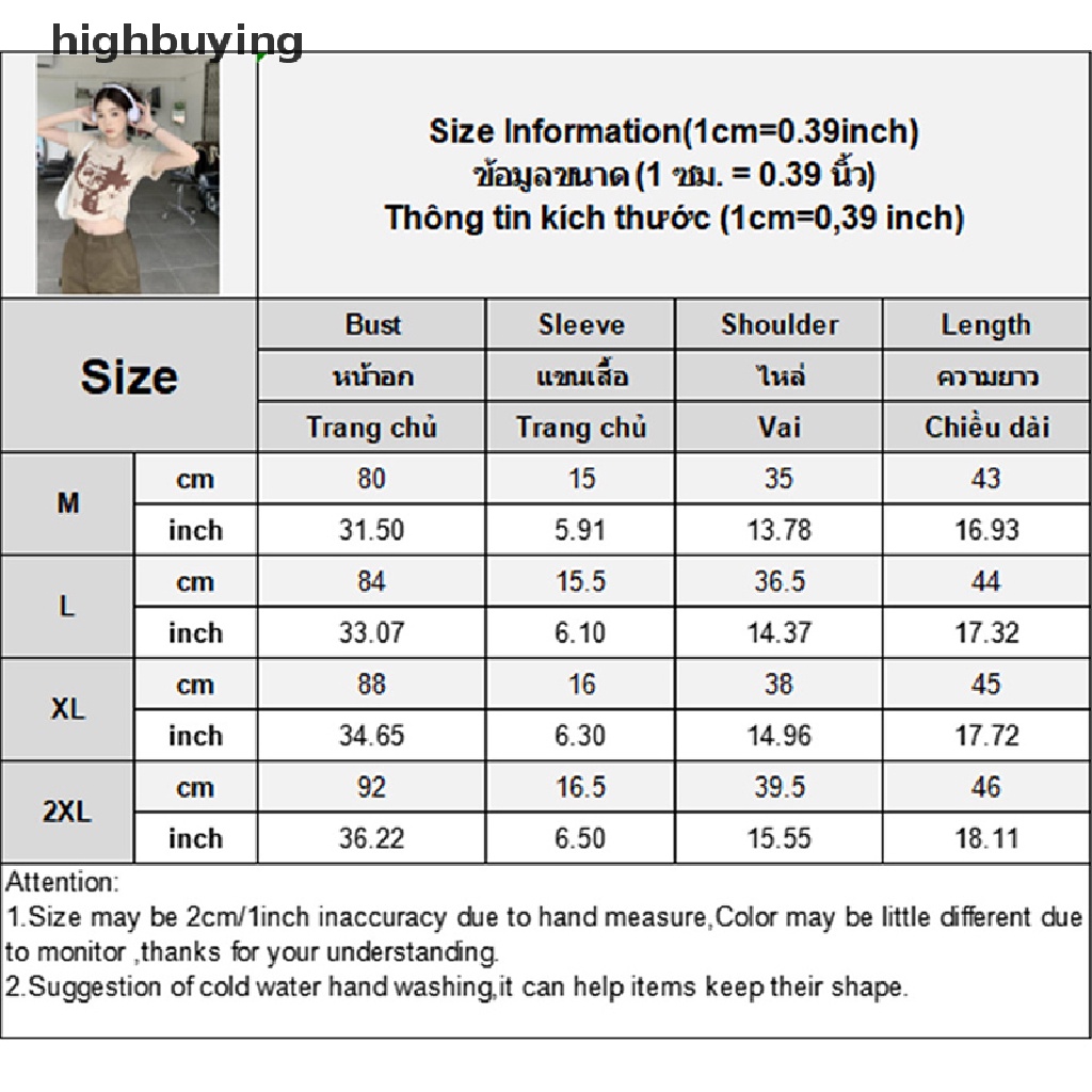 Áo Thun Lửng Ngắn Tay Cổ Tròn In Họa Tiết Phong Cách Retro Mỹ