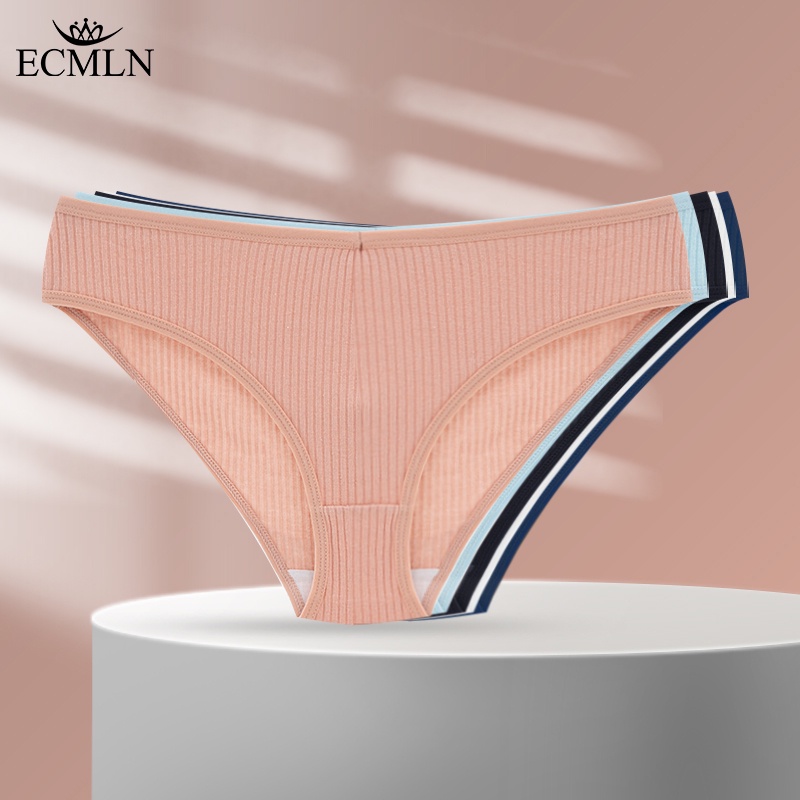 Quần Lót Cotton Lưng Thấp Họa Tiết Kẻ Sọc Cho Nữ