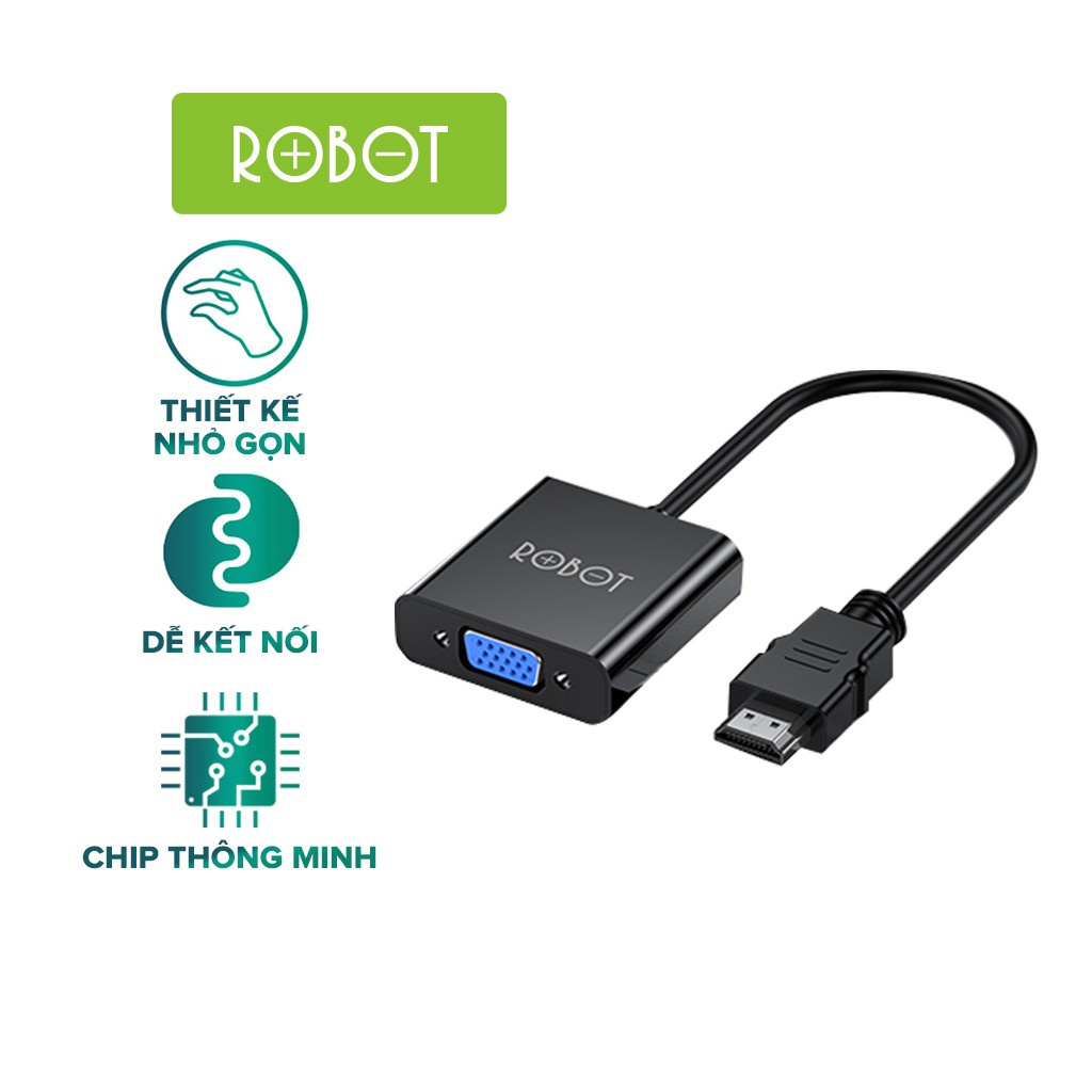 ( 99 Điểm) HUB Chuyển Đổi Cổng HDMI Sang Cổng VGA ROBOT RHV10 Hỗ Trợ Độ Phân Giải 1080P Full HD