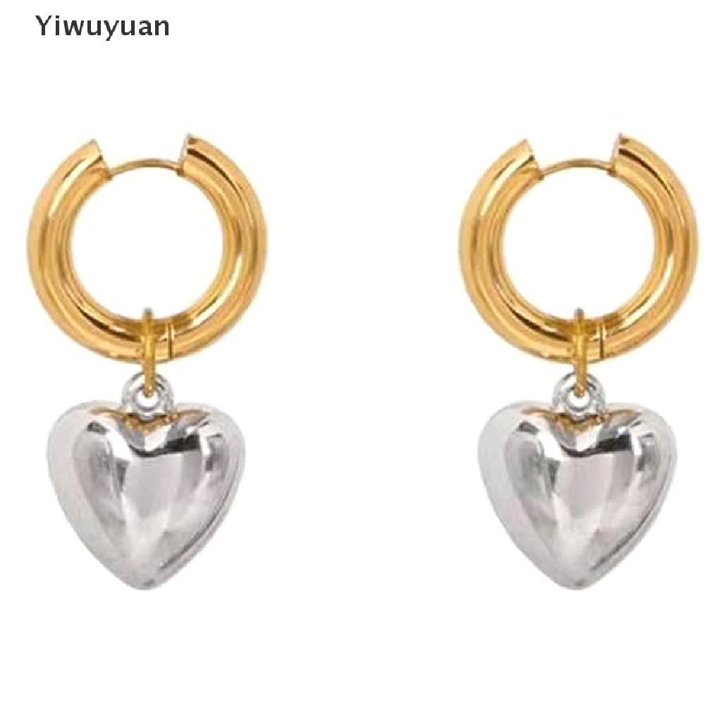 1 Đôi Bông Tai Hình Trái Tim Thời Trang