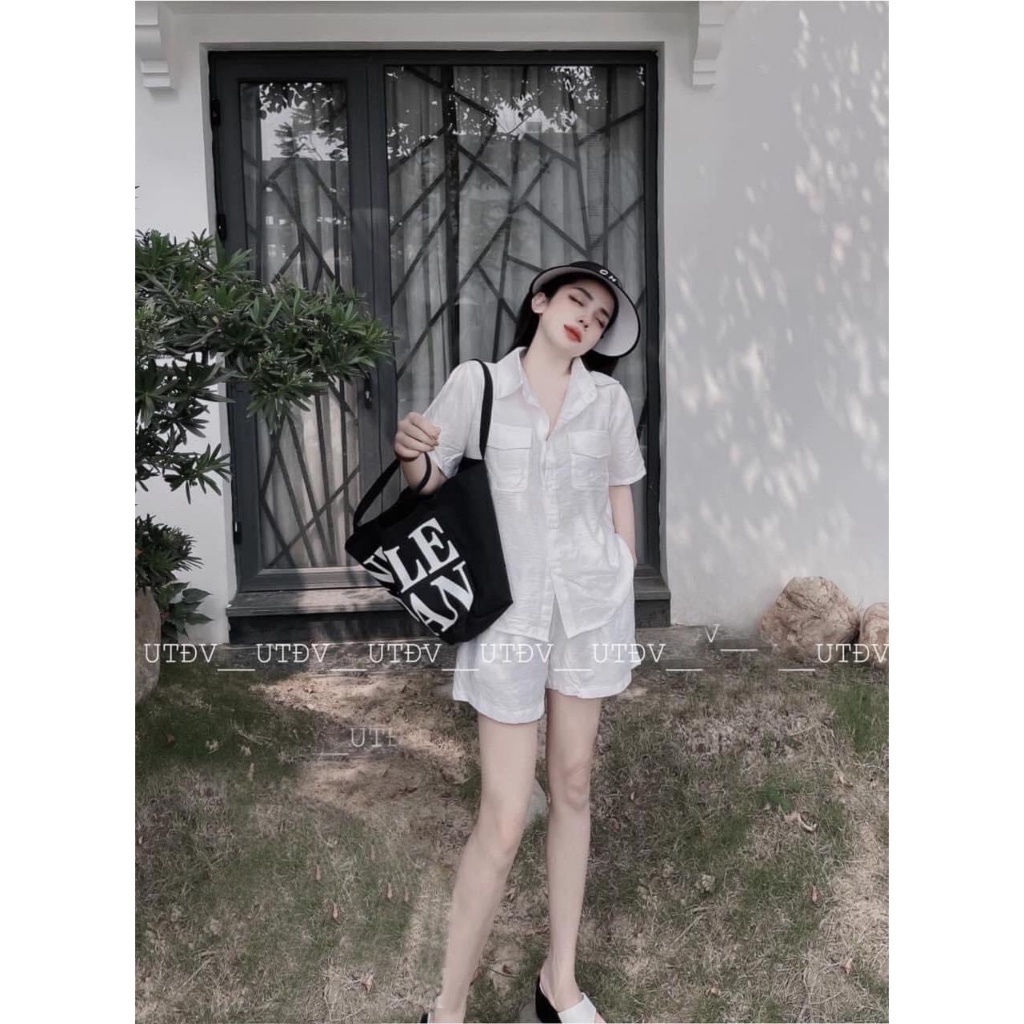 Bộ Cộc Nữ Sang Chảnh Chất Vải Đũi Cao Cấp CC hascoo 4.45 - CC