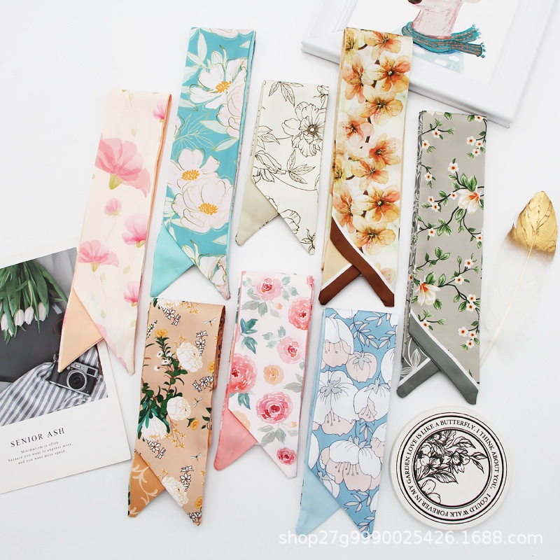 Băng Đô Cài Tóc Đính Nơ Họa Tiết Hoa Đa Năng Xinh Xắn