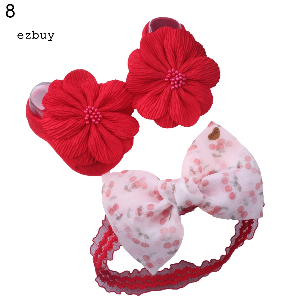 Set Vớ + Băng Đô Mềm Mại Chống Trượt Xinh Xắn Cho Bé