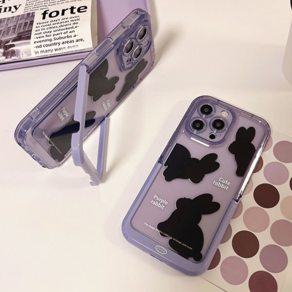 Ốp Điện Thoại TPU Mềm Hình Thỏ Hoạt Hình Dễ Thương Chống Dấu Vân Tay Chống Rơi Cho IPhone 11 12 13 14 Pro Max