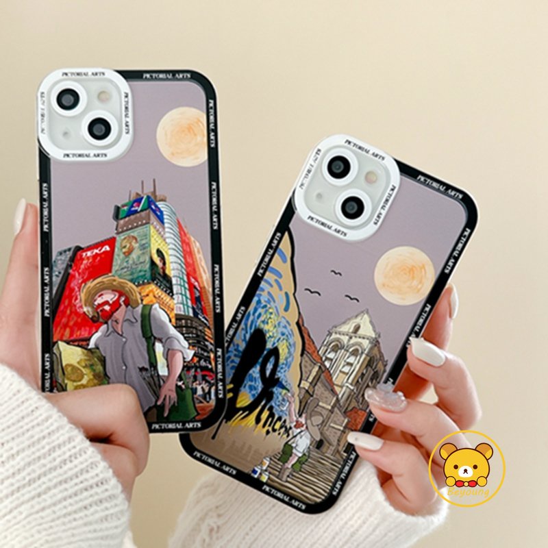 Ốp Điện Thoại Mềm Hình Tranh Sơn Dầu Cho OPPO Reno 8Z 7Z 8 Lite 7 6 5 Lite Reno 6 4G 6 5G 6 Pro Plus 5Z 6Z 5 5K A16K A16E F21 Pro 5G Ốp Điện Thoại TPU Họa Tiết Hoạt Hình Dễ Thương Cho Iphone