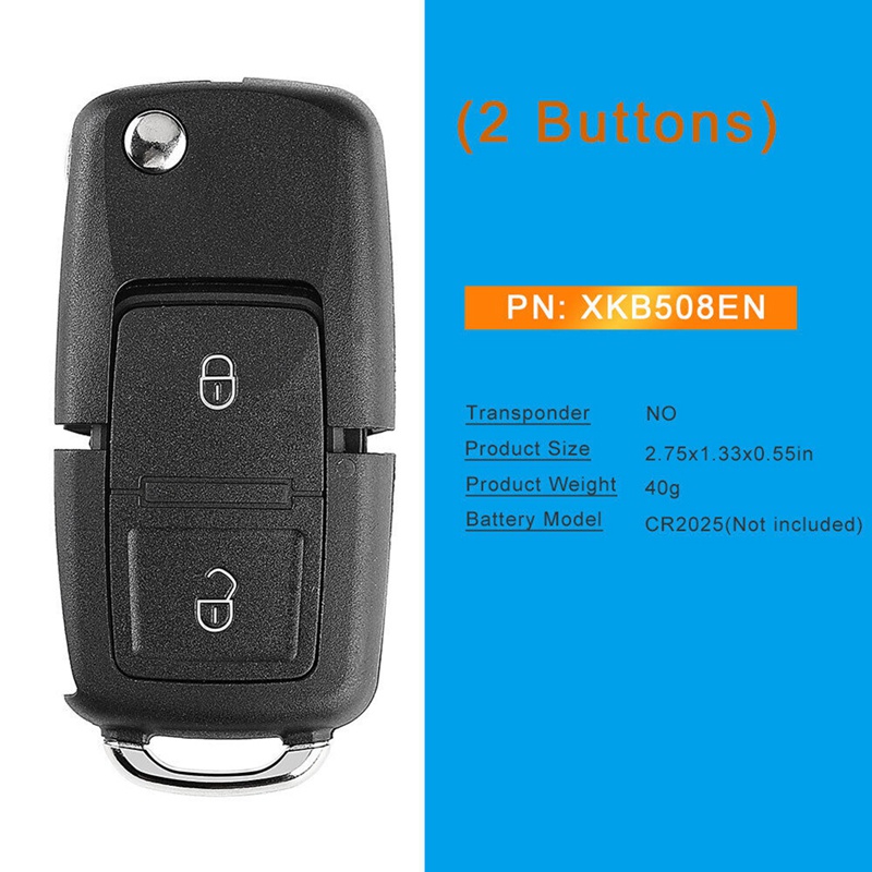 Chìa Khóa Điều Khiển Từ Xa 2 Nút Bấm Cho Xhorse Xb508En VW B5