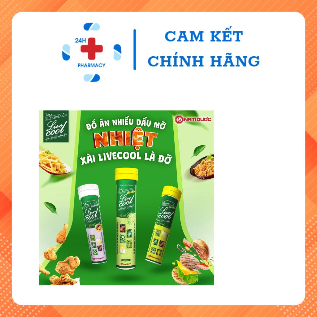 Viên sủi thanh nhiệt Livecool Nam Dược 16 viên x 4g hỗ trợ giảm nhiệt miệng nóng trong, giải độc, mát gan