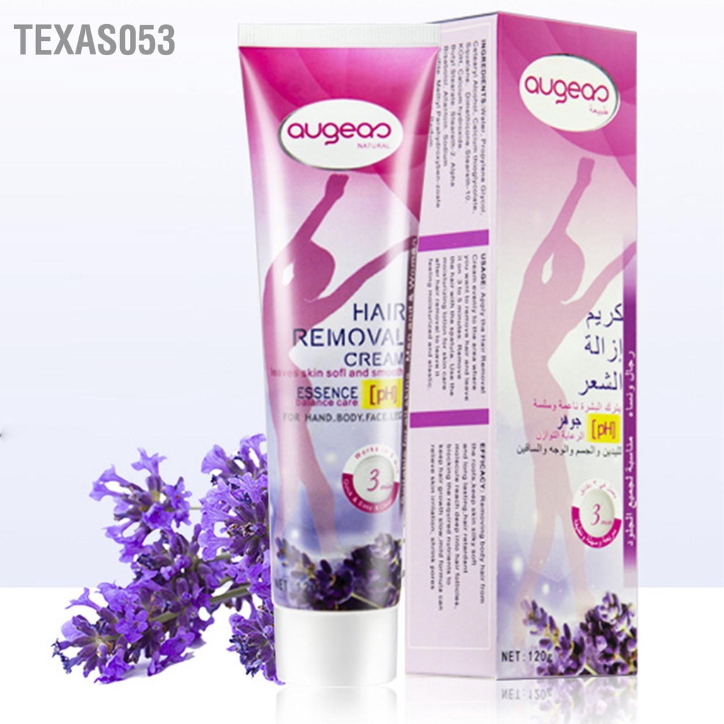 Texas053 120G Kem Tẩy Lông Không Đau Nhẹ Nhàng Phụ Nữ Rụng Cho Cánh Tay Nách Chân Bikini Dòng