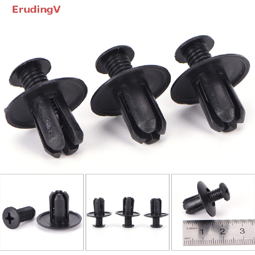 FENDER Set 50 Đinh Tán Nhựa Màu Đen 8mm Chuyên Dụng Cho Cản Trước Xe Hơi