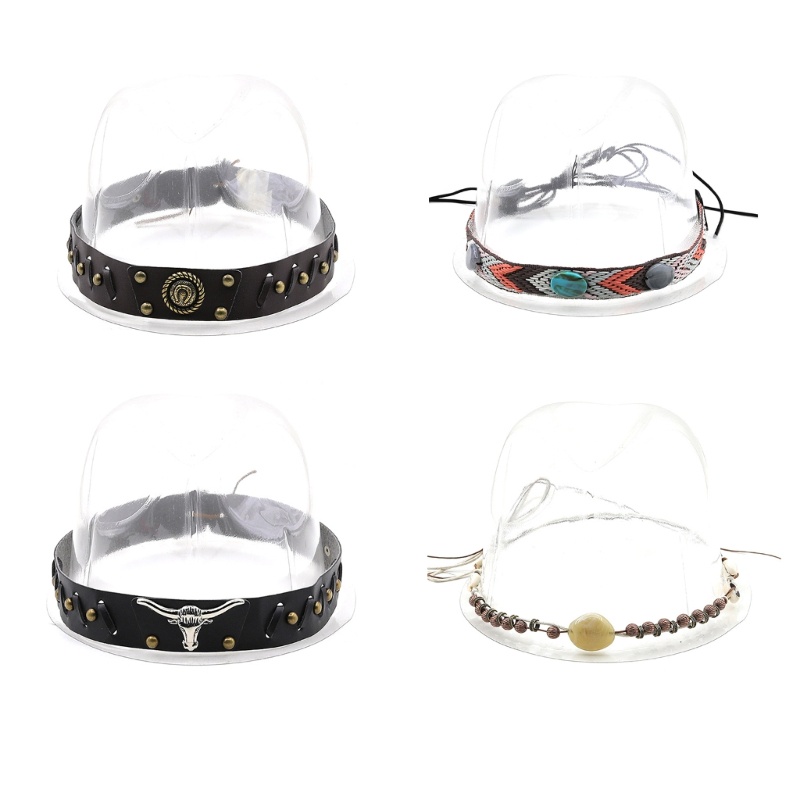 R Panama Dây Đai Da Buộc Mũ Fedora Phong Cách Cao Bồi Phương Tây