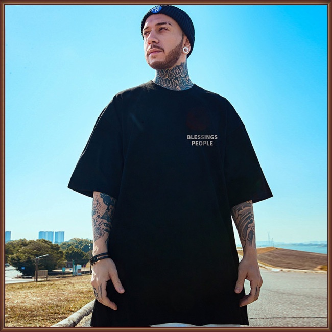 Áo Thun Tay Ngắn Cổ Tròn Dáng Rộng In Họa Tiết Đơn Giản Kiểu Retro Thời Trang Mùa Hè Cho Nam