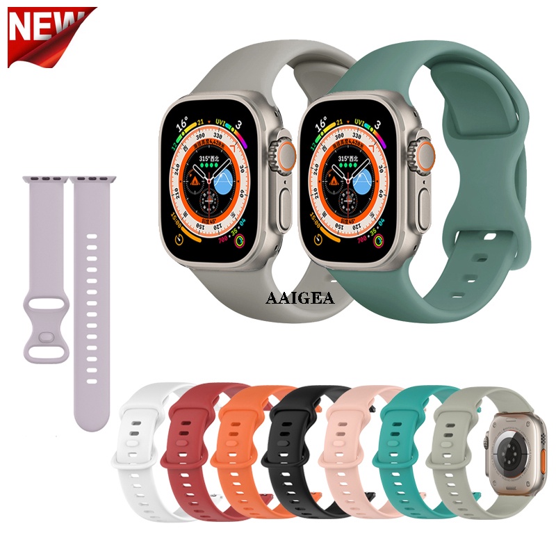 Dây Silicone Thay Thế Cho ĐồNg Hồ iWatch 49mm Series 8 7 41mm 45mm 38mm 42mm SE 44mm 40mm