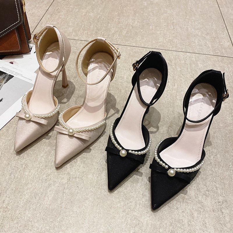 Giày cao gót mũi nhọn thời trang mới cho sandal nữ giày cao gót 10 phân
