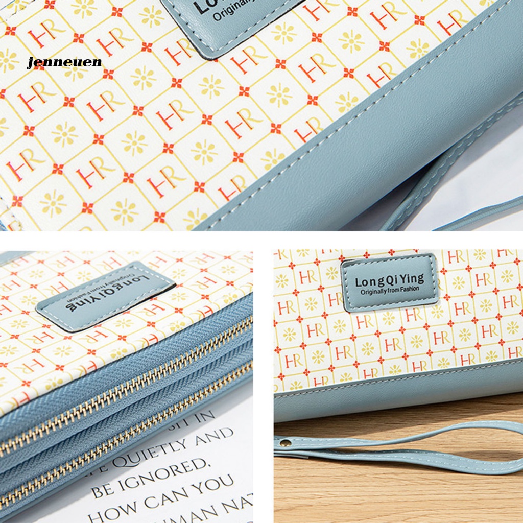 Ví Giả Da Đựng Tiền Xu / Thẻ Đa Năng Cỡ Lớn In Họa Tiết Xinh Xắn Giá Đỡ