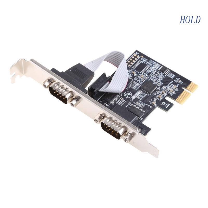 Card Mở Rộng PCIE 2 Cổng Cho PCIE PCI-E Sang DB9 x2 RS232 COM Adap