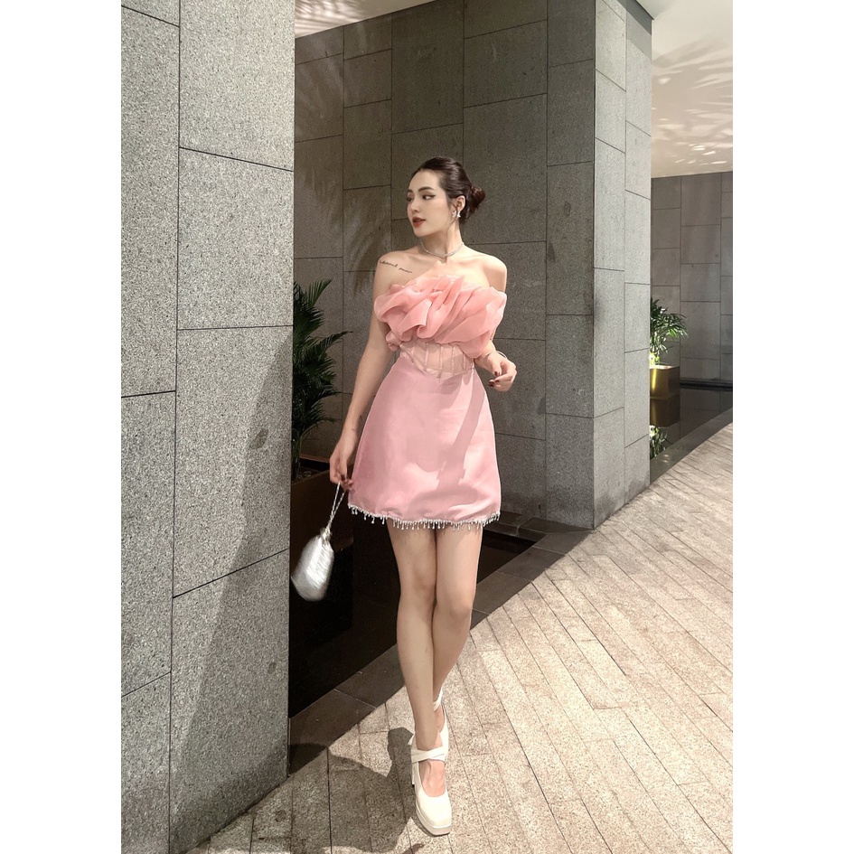Váy dự tiệc đính đá 3 màu Cúp Ngực Video Và Ảnh Shop Tự Chụp - Maxi Ngọc Lan