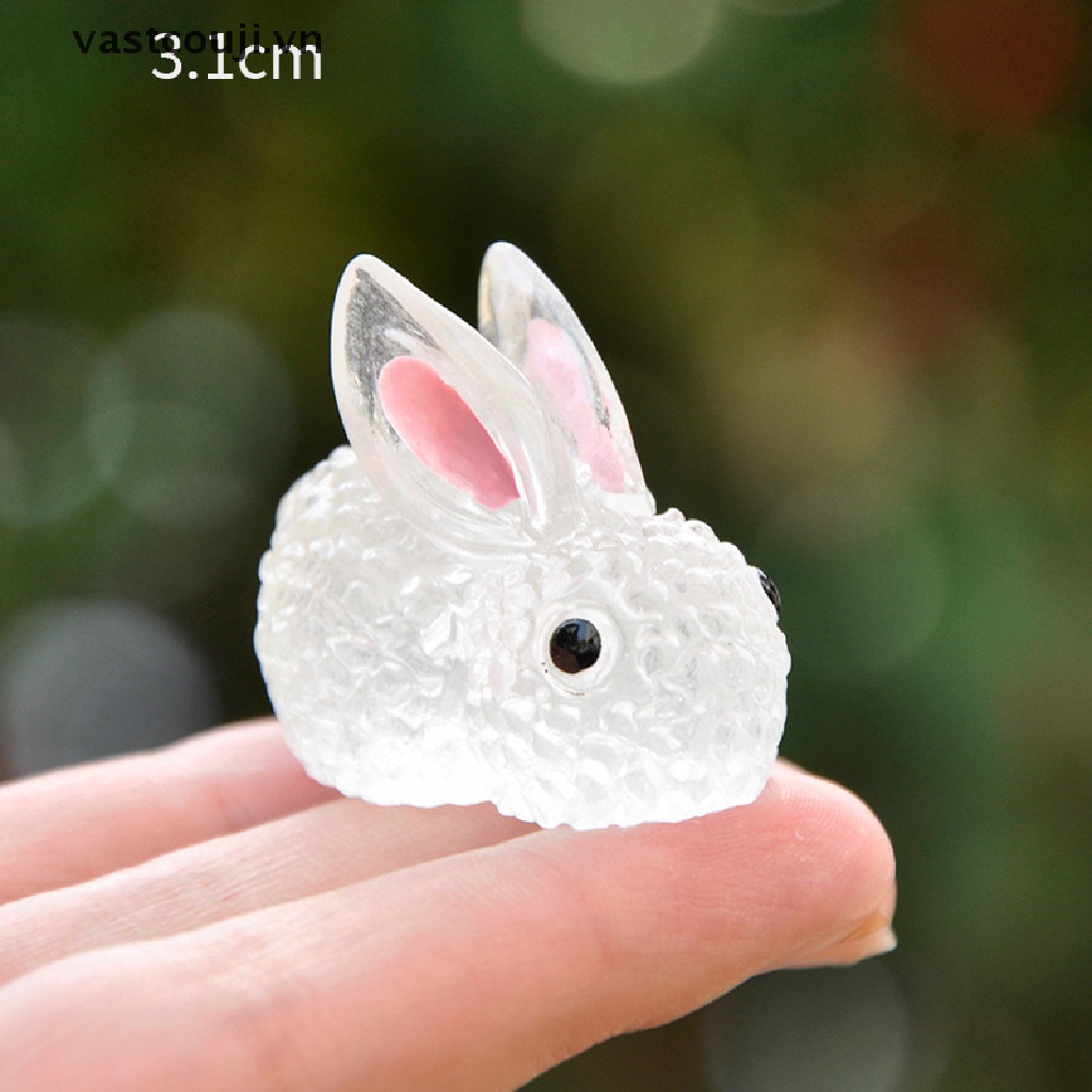 1 Mô Hình Thỏ VASTJI Mini Bằng Nhựa Phát Quang Trang Trí Tiểu Cảnh