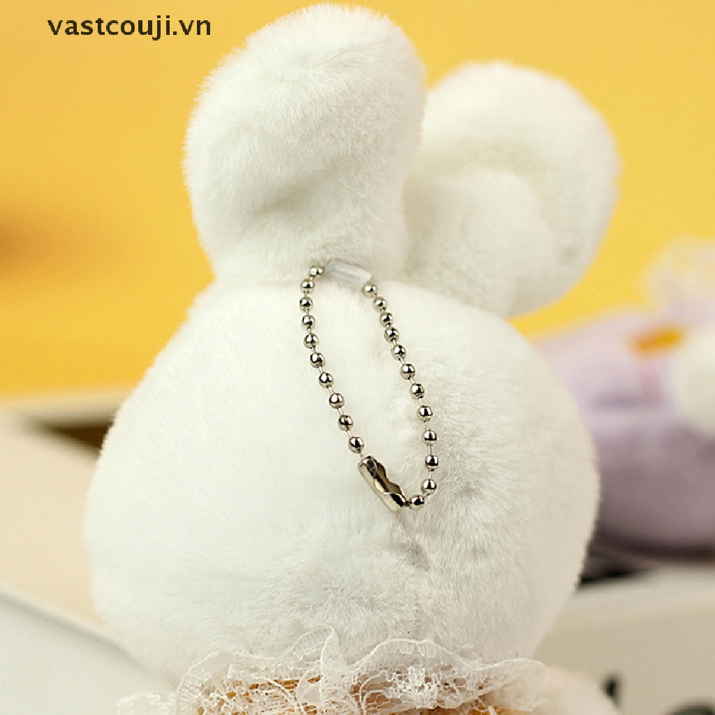 Móc Khóa Thỏ Nhồi Bông 10cm Đáng Yêu