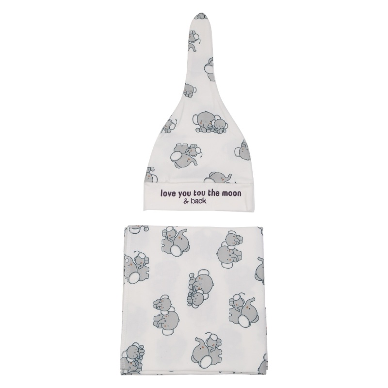 Set 2 Khăn Quấn Em Bé Bằng Sợi Micro In Họa Tiết Hoa / Động Vật Dễ Thương Tiện Dụng